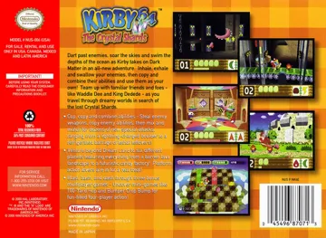 Kirby 64 - The Crystal Shards (USA) box cover back